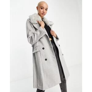 ASOS Top Faux Fur Collar Coat - US 2